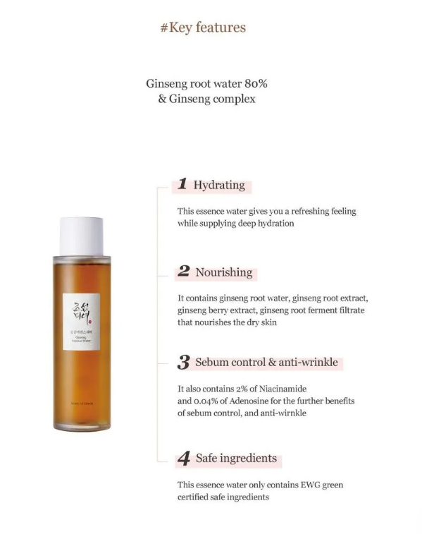 BEAUTY OF JOSEON Ginseng Essence Water Vegan Toner